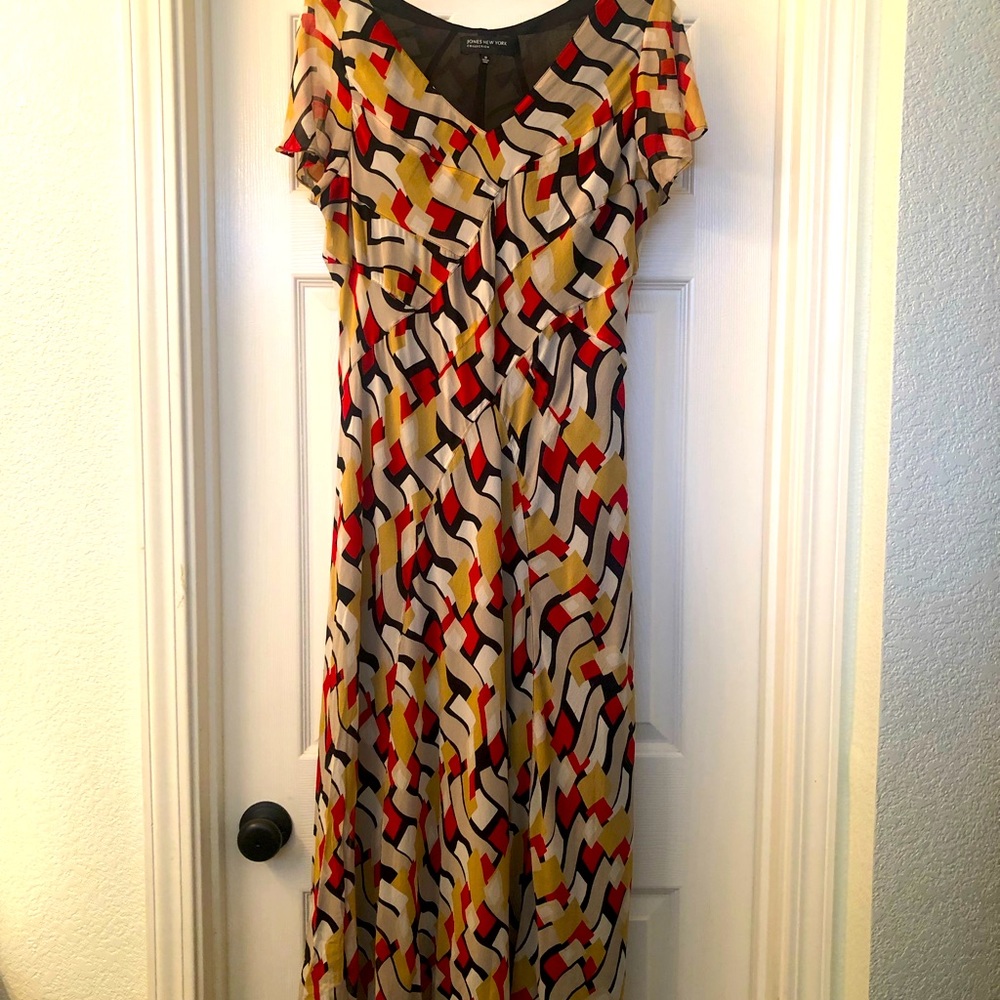 Jones New York Multicolor Geometric Dress